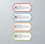Abstract 3D hexagon business options infographics template N4