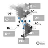 North and South America map infographic template for business design