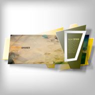 Infographic banner origami styled vector N14