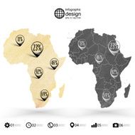Africa map wooden design texture infographics vector illustration