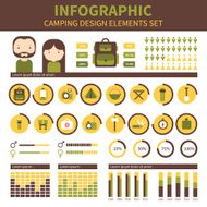 Camping outdoor activity and hiking infographic design Flat user interface