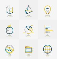 Minimal thin line design web icon set N8