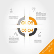 orange infographic corner template with four elements
