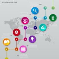 Digital illustration Infographic timeline report template