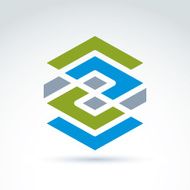 Abstract geometric figure created from different parts rhombs