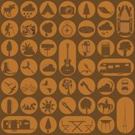 Set camping icon hiking outdoors N5