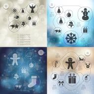Christmas infographic with unfocused background N152