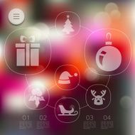 Christmas infographic with unfocused background N153
