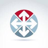 Vector abstract round icon with four arrow symbol N2