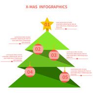 Infographics as a Christmas tree with toys