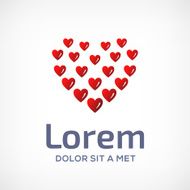 Heart symbol emblem icon design template N5