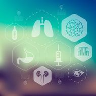 medicine infographic with unfocused background N29