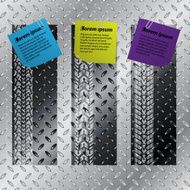 Industrial label set with tire treads