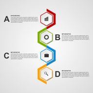 Abstract hexagon infographics or timeline template N2