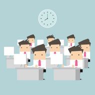 Businessman at table in office vector N2