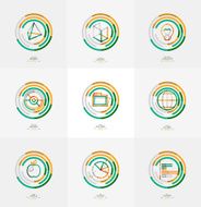 Minimal thin line design web icon set N10
