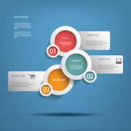 Round white infographic elements N6