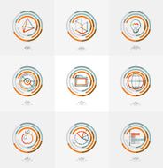 Minimal thin line design web icon set stamps N3