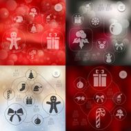 Christmas infographic with unfocused background N157
