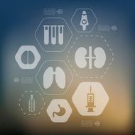 medicine infographic with unfocused background N33