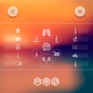 medicine infographic with unfocused background N34