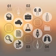 medical infographic with unfocused background N32
