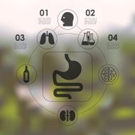 medical infographic with unfocused background N33
