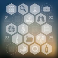 medical infographic with unfocused background N34