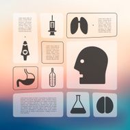 medical infographic with unfocused background N36