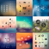 business infographic with unfocused background N146