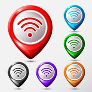 Set of Map Location WIFI icons