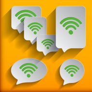Set of six speech wifi bubbles