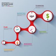 Infographics business stair step success vector design template N7