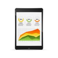tablet with statistics chart