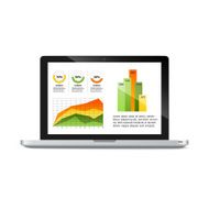 laptop with statistics chart
