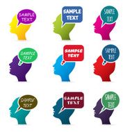 Human heads with speech bubbles
