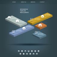 Colroful infographic elements with various icons suitable for infographics web