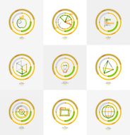 Minimal thin line design web icon set N11
