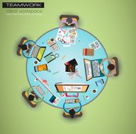 Ideal Workspace for teamwork and brainsotrming with Flat style N6