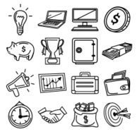 Vector business pictogram black icons