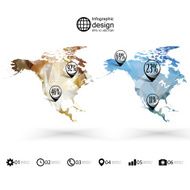 North america map template triangle design infographics vector illustration