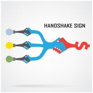 Handshake abstract sign vector design template N6