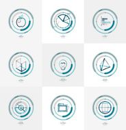 Minimal thin line design web icon set N13