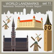 World landmarks icon set Elements for creating infographics N3