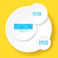 Blank white circle templates on yellow background for your desig