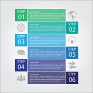 Vector flat lines and numbers design template N2