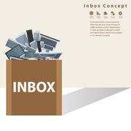 Device in the box with inbox Concept Vector design