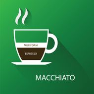 Types of coffee macchiato vector illustration