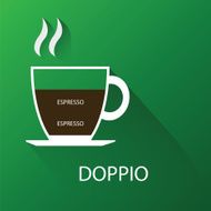 Type of coffee doppio coffee Vector illustration