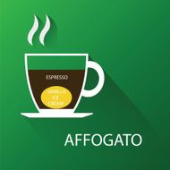 Type of coffee affogato coffee Vector illustration